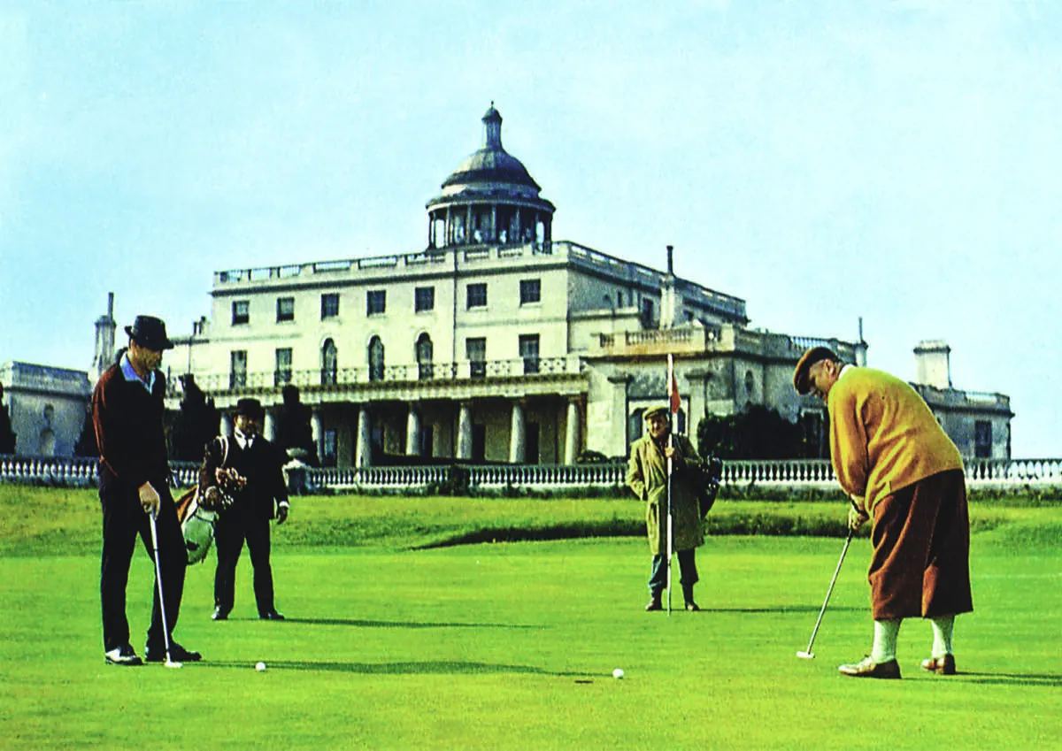 Sean Connery as James Bond putting at Stoke Park, Goldfinger, 1964